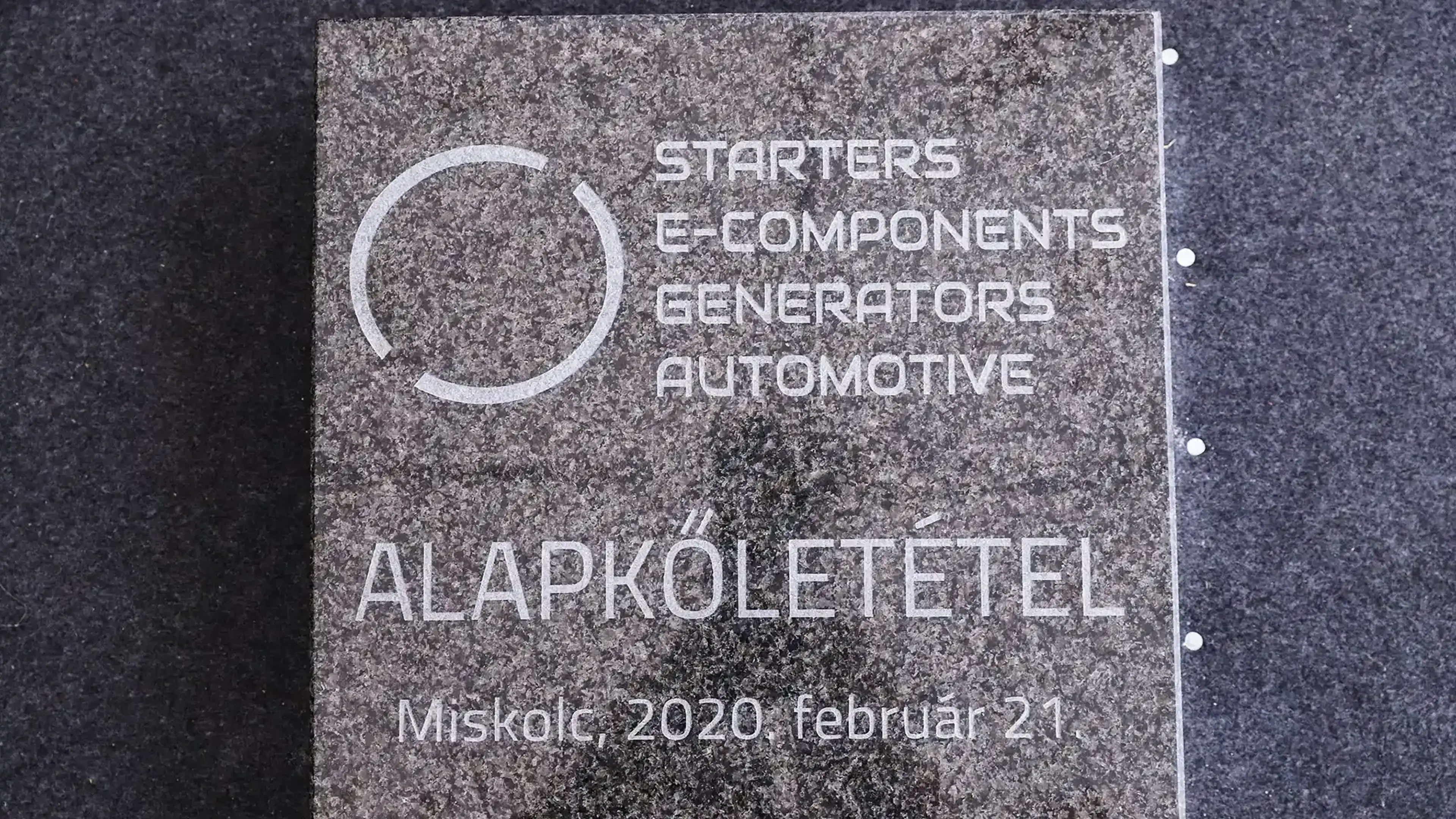 Foundation stone of S.E.G.A. Hungary